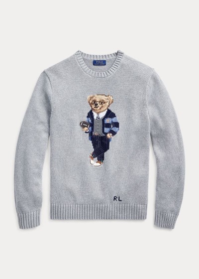 Sueter Polo Ralph Lauren Hombre Grises - Polo Bear Cotton - ORAKL2019